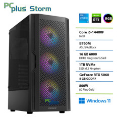 PCPLUS Storm Core i5 14400F 16GB 1TB SSD RTX 5060 8GB Windows 11 Home gaming namizni računalnik