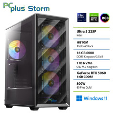PCPLUS Storm Core Ultra 5 225F 16GB 1TB SSD RTX 5060 8GB Windows 11 Home gaming namizni računalnik