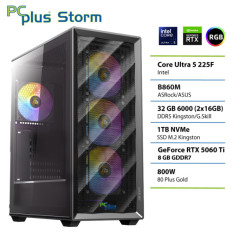 PCPLUS Storm Core Ultra 5 225F 32GB 1TB SSD RTX 5060Ti 8GB gaming namizni računalnik