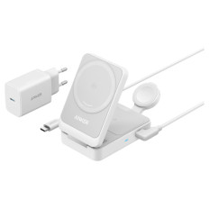 Polnilna postaja za brezžično polnjenje 3v1 15W bela Anker MagGo (B2557321)