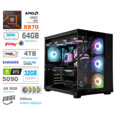 Računalnik MEGA MT S5 R7-9850X3D/RTX5090/64GB-DDR5/4TB/1050W/Brez OS/črna RGB