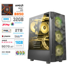 Računalnik MEGA MT S7 R7-7800X3D/RX9070 XT/32GB-DDR5/2TB-4.0/750W/Brez OS RGB + Estetski napajalni kabli [Rumena / Črna]