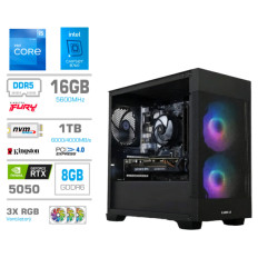 Računalnik MEGA MT S7X i5-12400F/RTX5050/16GB/1TB-4.0/750W/Brez OS/črna RGB