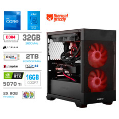 Računalnik MEGA MT S7X i7-12700K/RTX5070Ti/32GB/2TB-4.0/750W/Brez OS/črna RGB + Estetski napajalni kabli [Rdeča / Črna]
