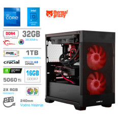 Računalnik MEGA MT S7X i7-12700KF/RTX5060Ti-16GB/32GB/1TB/750W/Brez OS/črna RGB + Estetski napajalni kabli [Rdeča / Črna]