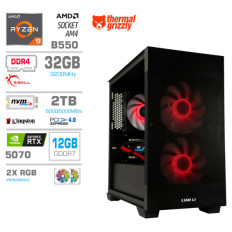 Računalnik MEGA MT S7X R9-5950X/RTX5070/32GB/2TB-4.0/750W/Brez OS/črna RGB + Estetski napajalni kabli [Rdeča / Črna]