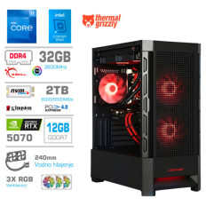 Računalnik MEGA MT S8 i7-12700K/RTX5070/32GB/2TB/750W/Brez OS/črna RGB + Estetski napajalni kabli [Rdeča / Črna]