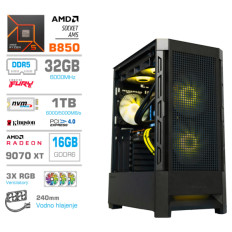 Računalnik MEGA MT S8 R7-9700X/RX9070 XT/32GB-DDR5/2TB-4.0/750W/Brez OS/črna RGB + Estetski napajalni kabli [Rumena / Črna]