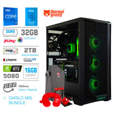 Računalnik MEGA TWR S10 i7-14700F/RTX5080/32GB/2TB-4.0/1000W/Brez OS/črna RGB + Estetski napajalni kabli [Zelena / Črna]