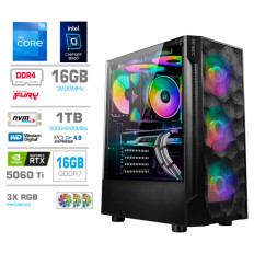 Računalnik MEGA TWR S7 i5-12600K/RTX5060Ti-16GB/16GB/1TB-4.0/750W/Brez OS RGB