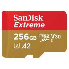 SANDISK Extreme microSDXC 256GB UHS-I 4K UHD SD adapter SDSQXAV-256G-GN6MA spominska kartica
