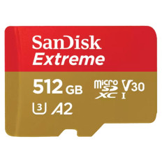 SANDISK Extreme microSDXC 512GB UHS-I 4K UHD SD adapter SDSQXAV-512G-GN6MA spominska kartica