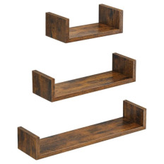 SONGMICS komplet 3 plavajočih stenskih polic