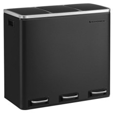 SONGMICS koš za ločevanje odpadkov 3x 18L črn, LTB54BK