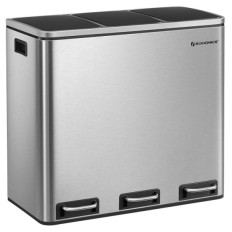 SONGMICS koš za ločevanje odpadkov 3x 18L srebrno črn, LTB54NL