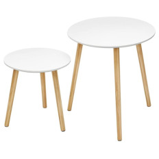 SONGMICS Miza 2X za dnevni prostor 45 x 50 x 45cm bela, LET07WN