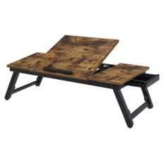 SONGMICS Miza za prenosnik RUSTIC s predalom rustikalna, LLD110B01