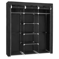 SONGMICS platnena garderobna omara, črna, RYG12B