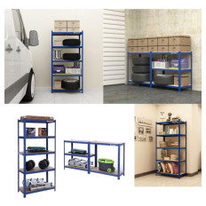 SONGMICS Regal 150 x 75 x 30 cm rjavo-moder,GLR30Q