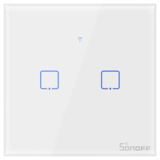 SONOFF pametno stensko stikalo Wi-Fi + RF433 dvojno T1EU2C-TX