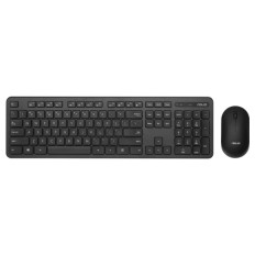 Tipkovnica z miško ASUS CW100 Wireless Keyboard and Mouse Set, brezžični komplet, črn s Copilot tipk