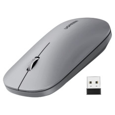 Ugreen brezžična tiha, tanka in lahka miška 2.4GHz, 400DPI svetlo siva - box