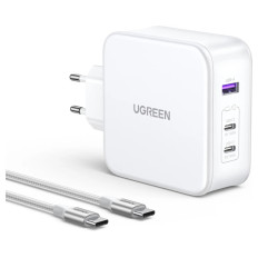 Ugreen Nexode 3 portni 140W USB-C polnilnik s PD 3.1 GaN Bel