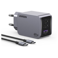 Ugreen Nexode Pro 65W 3-Portni GaN USB polnilec s priloženim 1,5M 100W USB-C polnilnim kablom