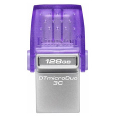 USB C & USB DISK Kingston 128GB DT microDuo3G3, 3.2 Gen1, OTG, s pokrovčkom