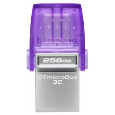 USB C & USB DISK Kingston 256GB DT microDuo3G3, 3.2 Gen1, OTG, s pokrovčkom