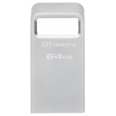 USB DISK KINGSTON 64GB DT Micro, 3.1, srebrn, kovinski, micro format, 3.2, srebrn, kovinski