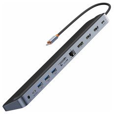 USB Hub Hub 12w1 Baseus EliteJoy Gen2 series  (temno siva)