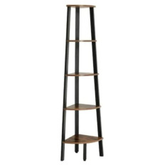 VASAGLE Kotna knjižna omara 5 nivojev LLS35X