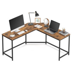 VASAGLE L-oblika računalniška miza, rustikalno rjava