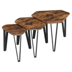 VASAGLE Rustikalni set mizic, rustikalno rjava