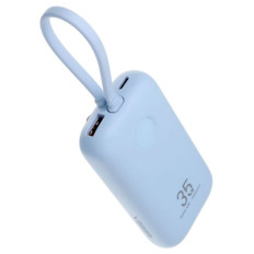 VEGER prenosna baterija z vgrajenimi kabli 10000 mAh, modra