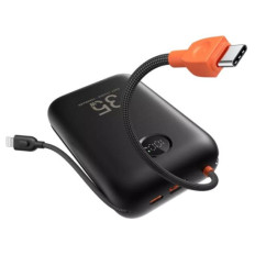 VEGER prenosna baterija z vgrajenimi kabli 30000 mAh, črna