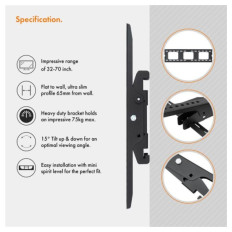 VonHaus 32-70 nagibni TV stenski nosilec do 75kg, Amazon best seller