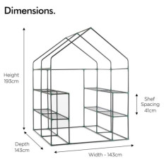 VonHaus rastlinjak 143 x 143 x 195cm