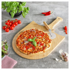 VonShef lesena deska za pico z rezalnikom